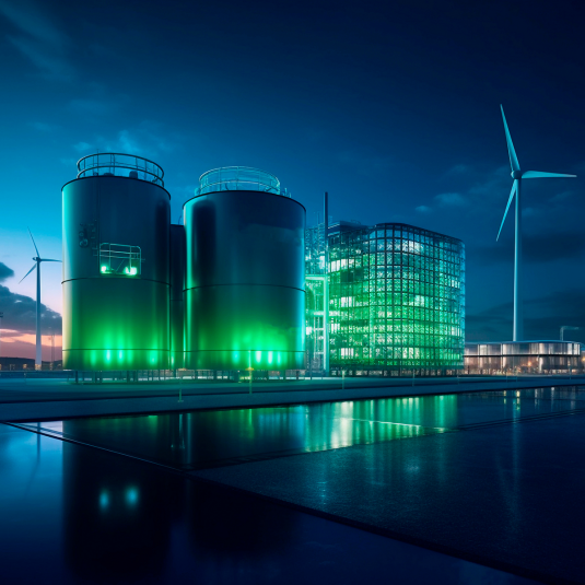 Anlagenbau leicht gemacht Industrieanlage in Abenddämmerung