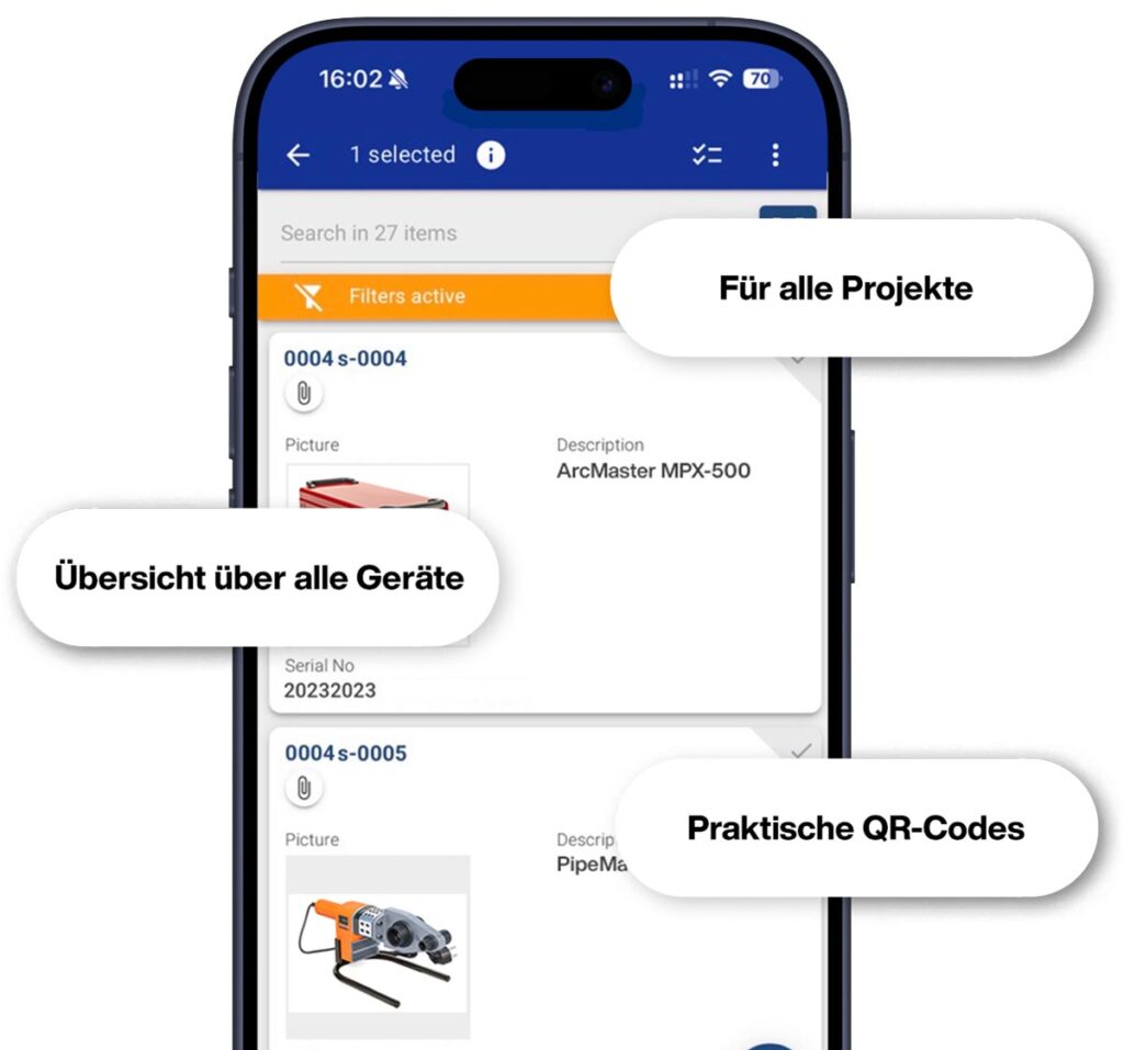 Digitale Werkzeugverwaltung für Baustellen im Anlagenbau mit QR-Code-Tracking